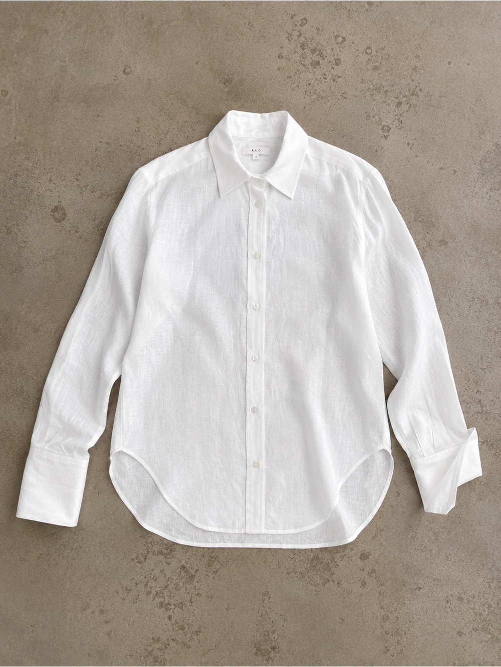 A.L.C. White Sheer Linen Button-Down Shirt - Picture 2 of 2